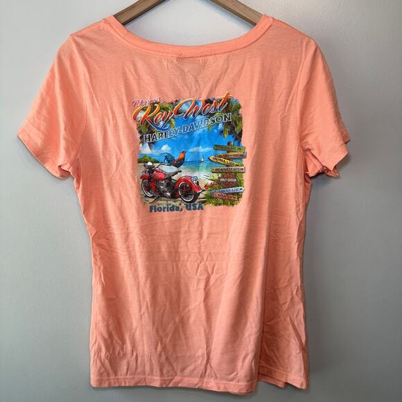Harley Davidson Women's Peterson's Key West Short Sleeve T-shirt Size X-Large - Picture 6 of 7